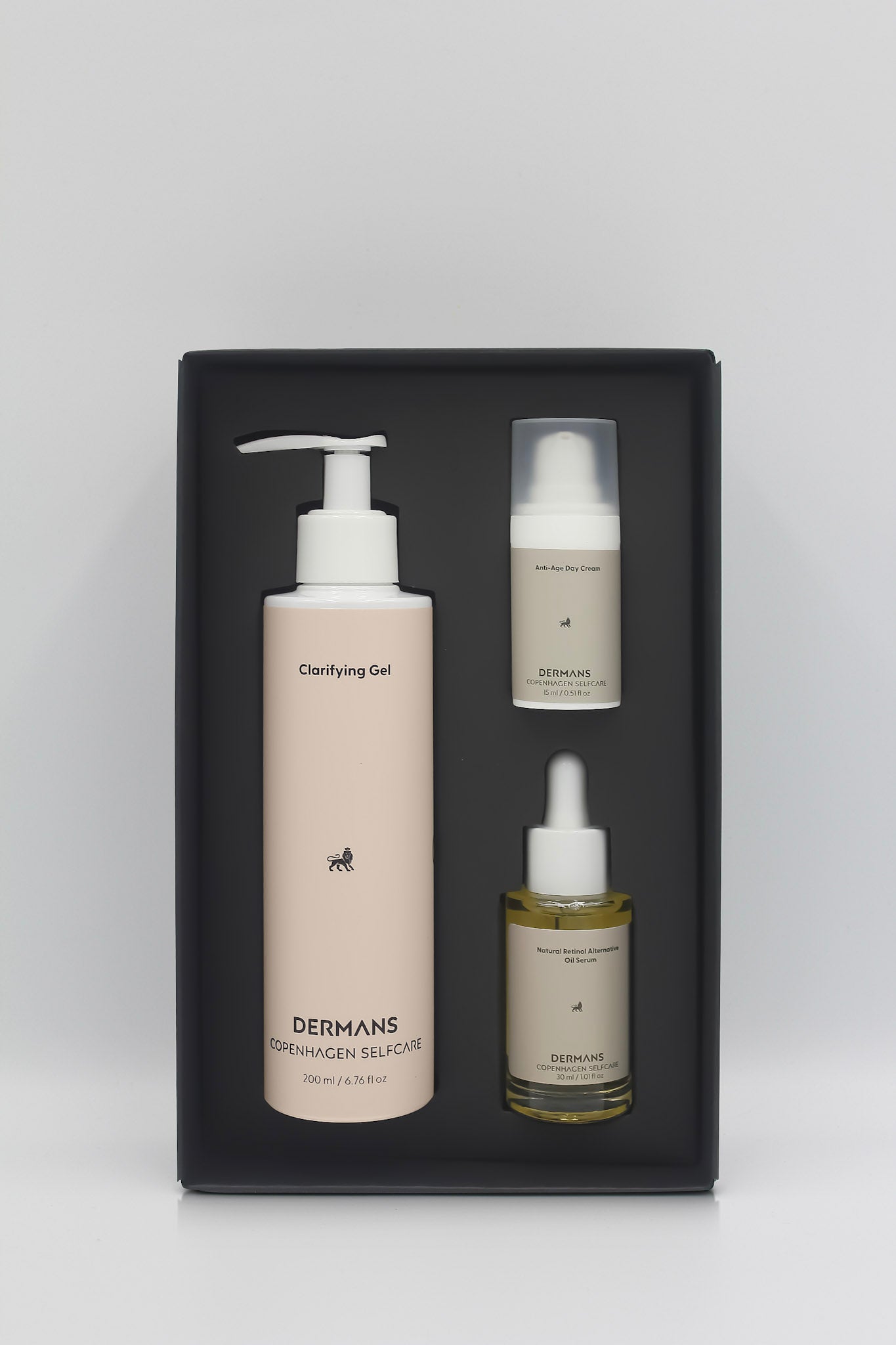 Signature Renewal hudplejesæt til mænd - indeholder clarifying gel, anti-age creme og naturlig retinol olie serum